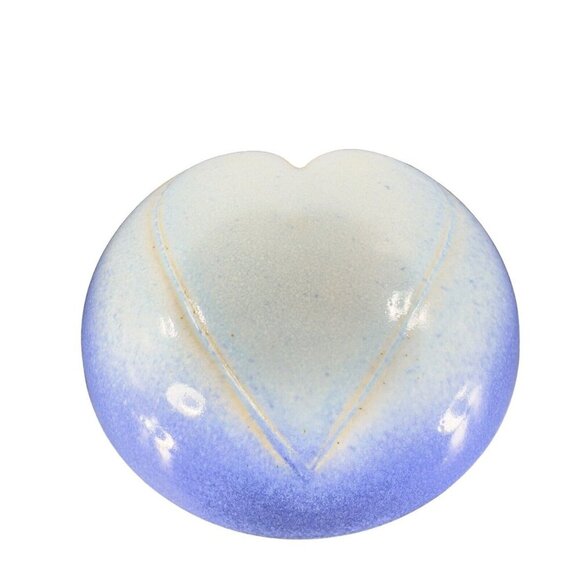 Hand Crafted Stoneware Pottery Wall Pocket Vase Blue Heart Shaped Vessel Decor - Picture 6 of 16